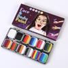 Face Paint Kit Water Activated Colors Set Professional Split Cakes Paint Palette Set with 2 Brush Safe Non Face and Body Painting Makeup Facepaints