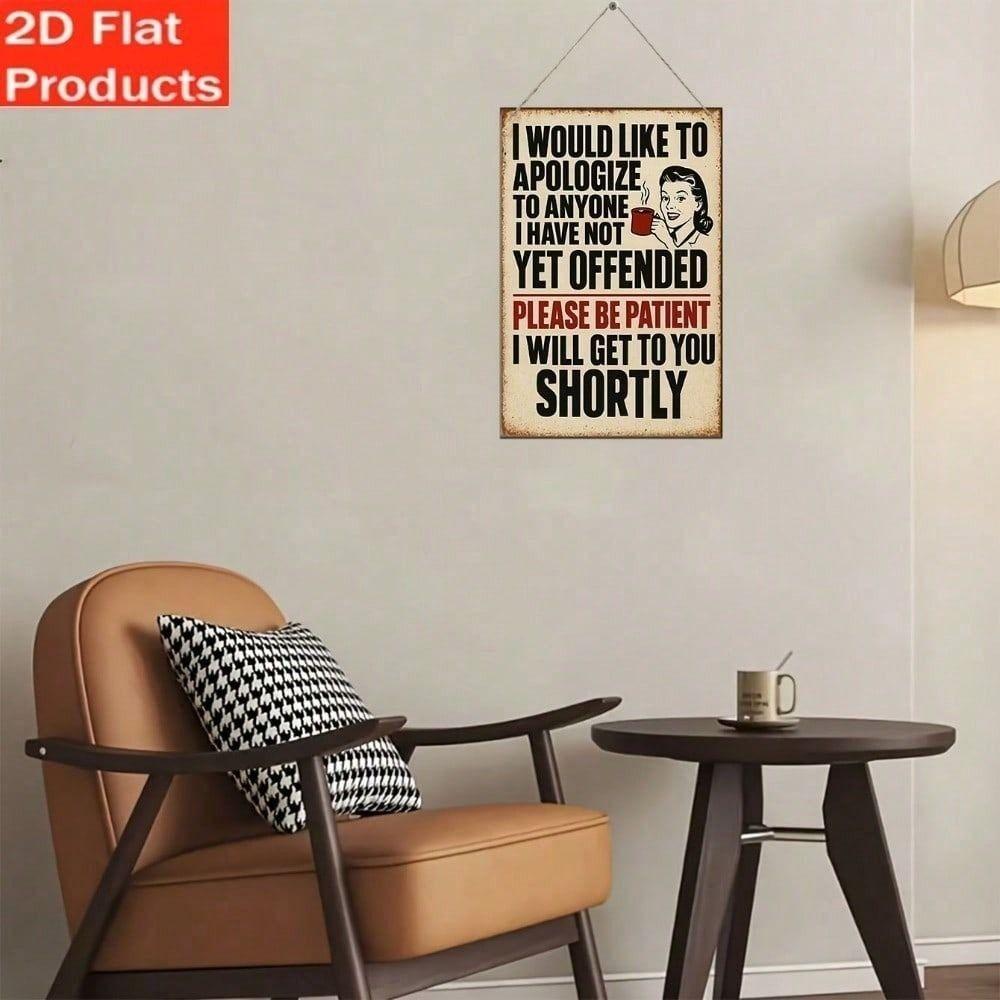 Vintage Metal Sign Red Mug Wall Art Home Decor
