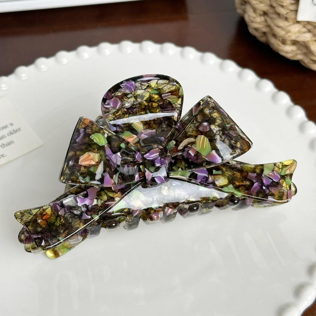 Large Bowknot Highend Acetate Hair Clip Trendy Multicolored Shark Hair Accessory