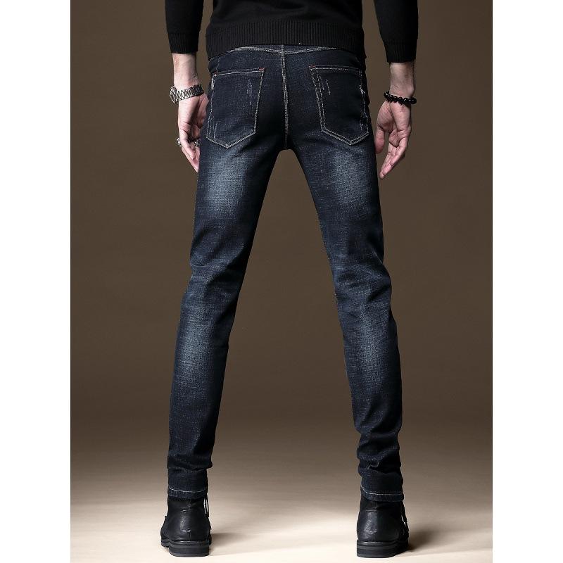 New autumn high-end elastic jeans men's trendy brand slim-fitting pants Korean version casual new men's long pants