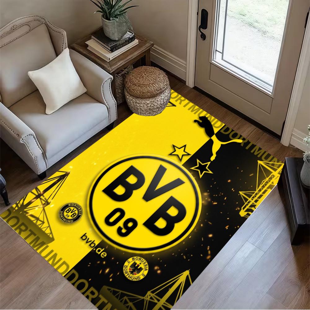 Bvb Dortmund Football Emblem Floor Mat Suitable For Dormitory Entryway Playrooms Game Room Antislip Carpet Office Home Decor Spiritual Gift