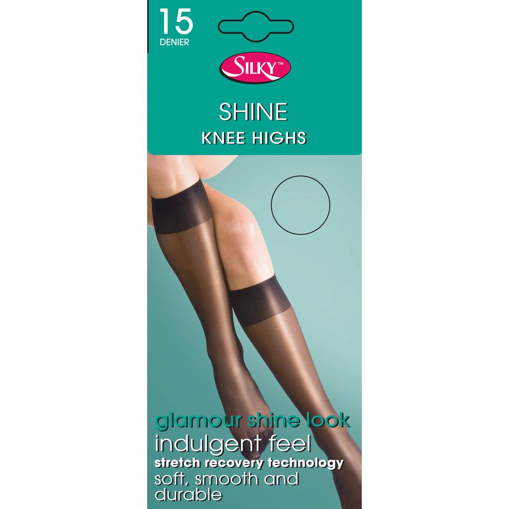 Silky Medias hasta la rodilla brillantes para mujer/señora (1 par)