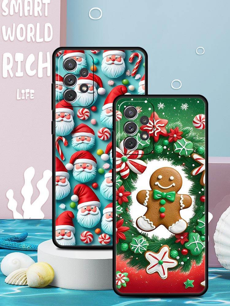 New Year Christmas Phone Case for Samsung Galaxy A55 A35 A15 A14 A13 A25 A54 A51 A71 A72 A73 A32 A52 A41 5G Soft TPU Shell Capas
