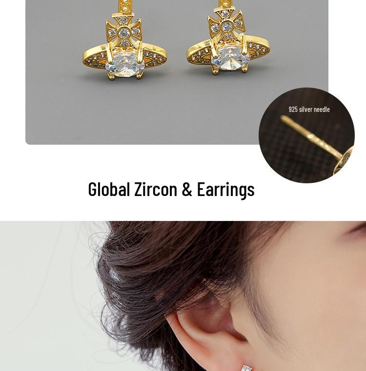 Exquisite High-End Französische Retro Zirkon Diamant Ohrringe: Einzigartig und stilvoll für Frauen