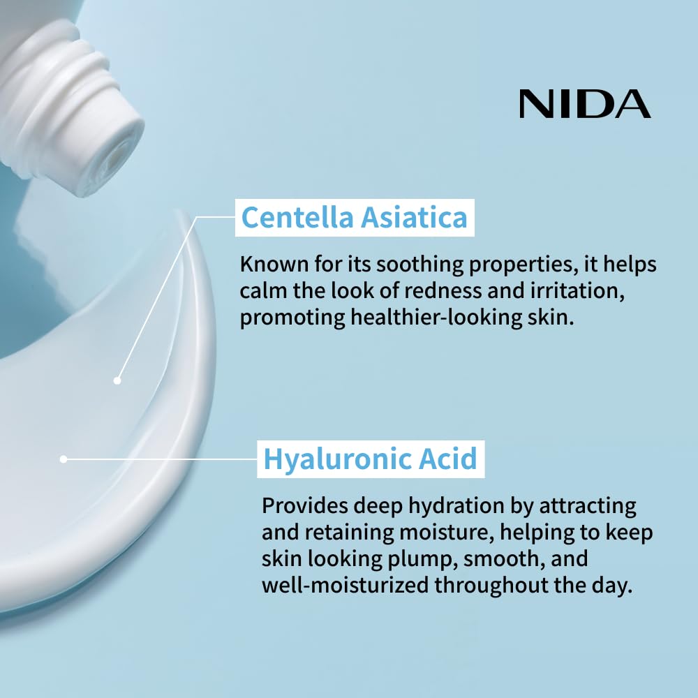 Crema Hidratante Definitiva NIDA | Centella Asiática, Ácido Hialurónico, Colágeno | Arrugas, Líneas Finas, Manchas Oscuras, Piel Seca, Enrojecimiento | 100ml