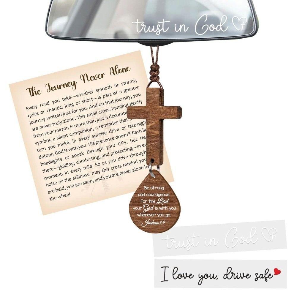 With Pendant Car Rearview Mirror Hanging Lightweight Keychain Ornament Bible Verse Charm Car Hanging Ornament