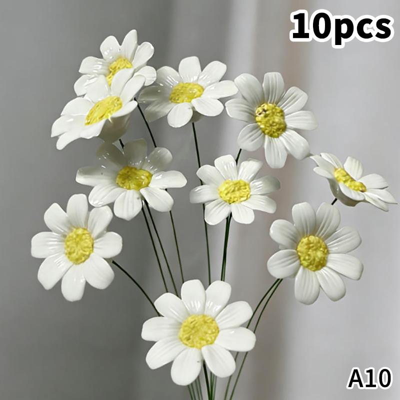 6/8/10pcs Ceramic Daisy Flowers Handcrafted Eternal Blooms DIY Ornament Home Decoration / Outdoor Photography