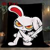 Evil Rabbit 2D Flat Pattern Flannel Blanket High Quality All Seasons Warmth and Comfort Perfect for Christmas Gifts.