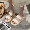 Thick-bottomed Leather Slippers Women's Summer Wear 2025 New High-end Internet Celebrity One-word Drag Stepping On Shit Casual Sandals