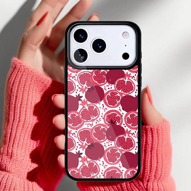 Pomegranate Pattern Phone Case for iPhone 17 Air 16e 15 14 13 Pro Max Back Cover for 12 11 Pro Coque