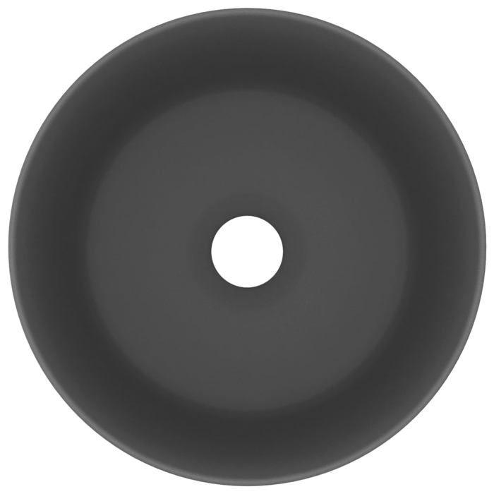 VidaXL Lavabo Rond de Luxe Vasque à Poser de Toilette Lave-mains de Salle de Bain Vestiaire Cuisine Maison Intérieur Gris 147016