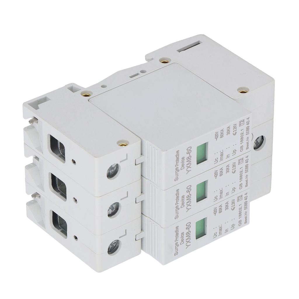 Dispozitiv de protecție la supratensiune 3P Material PC ignifug Modul arestor de protecție la tensiune 60KA 420V