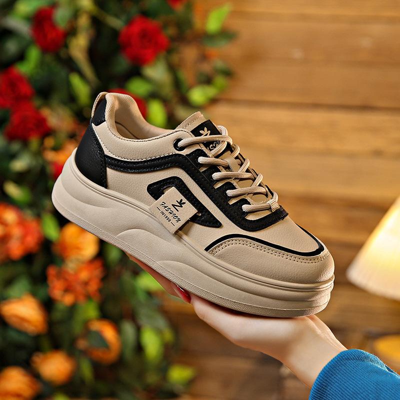 

2025 little white shoes women s autumn new Korean version ins female students leisure sports versatile board shoes street shot YB7309 40 чёрный