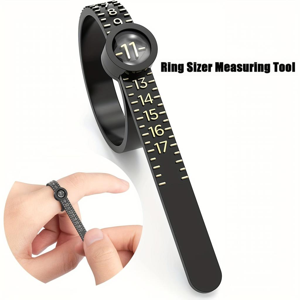 Ring Sizer with Magnifier - US/UK/EU/HK Jewelry Measuring Ruler for Finger Size Ring Size Measuring Tool