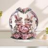 Colorful Rabbit 2D Acrylic Ornament for Easter and Valentine's Day Decor