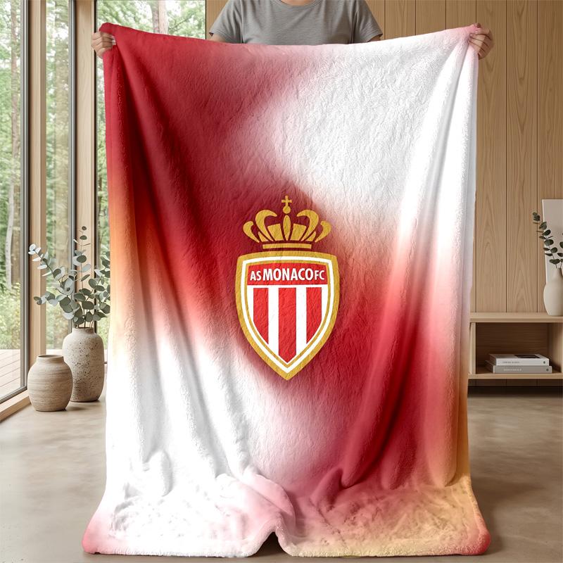 Monaco FC Soft Flannel Fleece Blanket Lightweight Cozy Warm Throw Blanket For Sofa Bed Home Decor