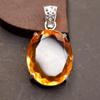 Certified Natural Orange Pendant Topaz 925 Sterling Silver Oval Cut 51 Ct Gems My-483-sa