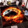 Fiery Soccer Ball Design Carpet for Living Room or Bedroom Decor Suitable for Use As an Anti-slip for Living Room Bedroom Sofas