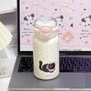 New Animal Stylish Thermos Cup Girls Big Cap Double Drinking Cup Straw Cup Portable Cute Stainless Cup Durable