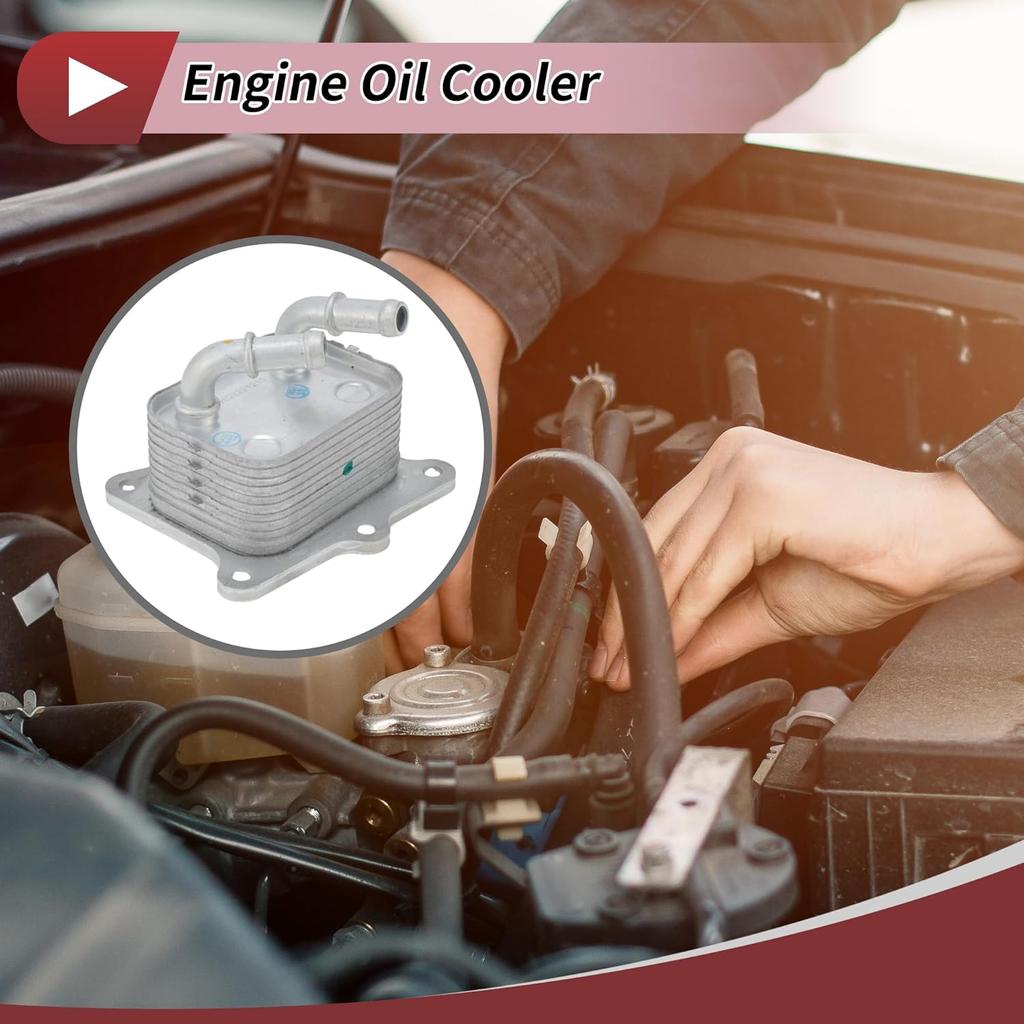 Engine Oil Cooler for Hyundai Elantra L4 1.6L 2021-2023 Transmission Oil Cooler Trans Cooler No.264102M800 Aluminum Alloy 1 Pcs Car