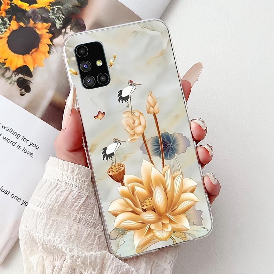 For Samsung Galaxy M51 Case SM-M515F Colorful Flower Painted Cover Soft Silicone Phone Case For Samsung M51 M 51 GalaxyM51 Shell