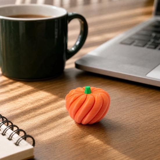 Ornamento Zucca Stampato in 3D, Giocattolo Decompressione Portatile, Modello Puzzle Antistress a Rotazione Spirale per Bambini e Adulti