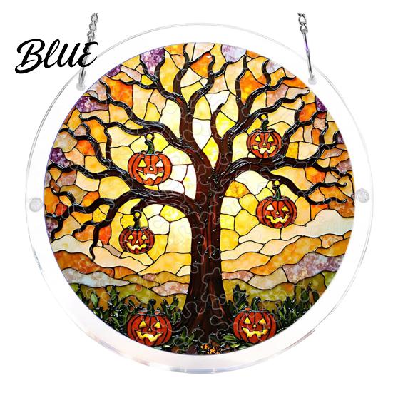 Easy Assemble Halloween Decor Acrylic Jigsaw Puzzle Suncatcher Stained Glass Style DIY Sun Precision Cut Blocks Catcher Puzzles Gothic Window