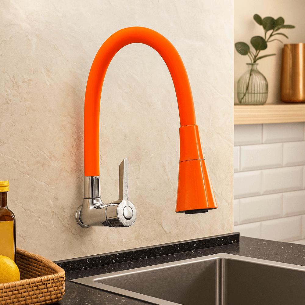 Kreatives Zinklegierung Küchenarmatur 2 Modi Wassersparend Wandmontage Armatur Universell Einzelkaltwasserhahn Küche