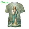 T-shirt Imprimé 3D Vierge Marie Déesse de la Miséricorde de Pâques Chrétien Béni Jésus Dieu T-shirt Style Féminin Vêtements Hauts à Manches Courtes T-shirt