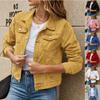 Women's Classic Denim Jacket Casual Lapel Collar Long Sleeve Button Up Jean Jacket Multi Color Options