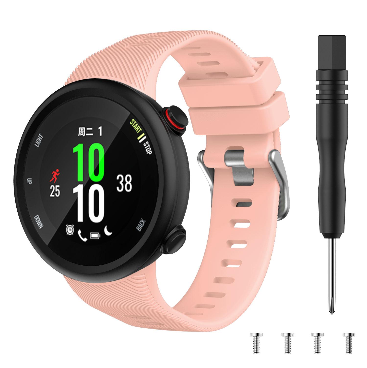 

Новый силиконовый ремешок для смарт-часов Garmin Forerunner 45 45s Sport Wristband с инструментом для Garmin Swim 2 Bracelet Accessories For Garmin Swim 2 розовый