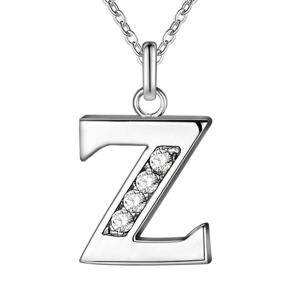 Hip-Hop Diamond Initial Necklace - Stylish 26-Letter Pendant for Men and Women