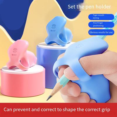 Nuovo astuccio per matite modellante per bambini, supporto per la scrittura, correzione della postura in silicone morbido, custodia per penna