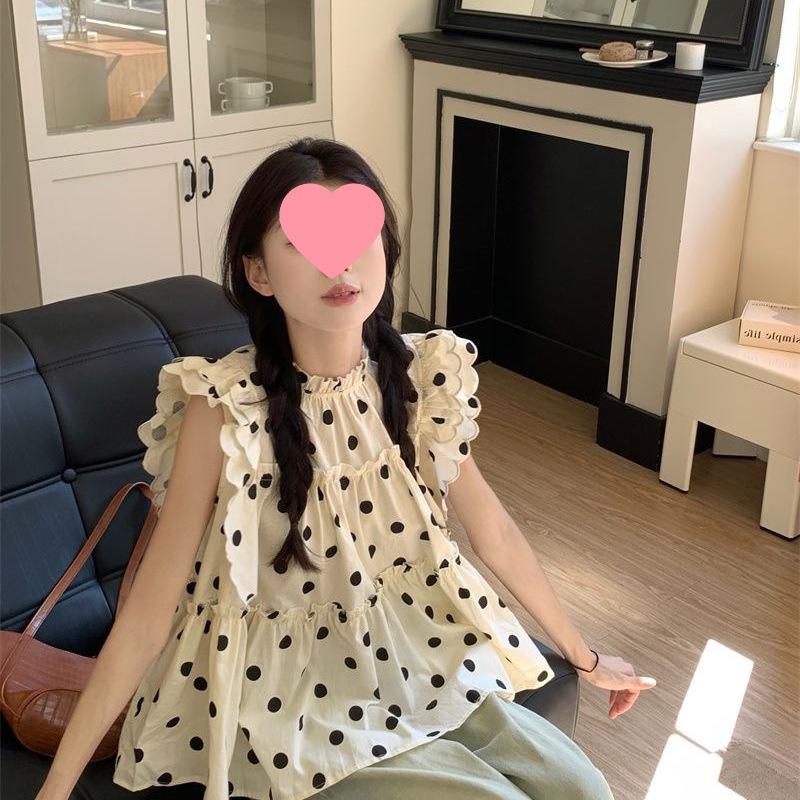 Women's Polka Dot Flutter Sleeve Summer Shirt - 2026 New Loose Chic Design