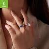 Yinziyun S925 Sterling Silver Romantic Christmas Apple Open Ring Gift