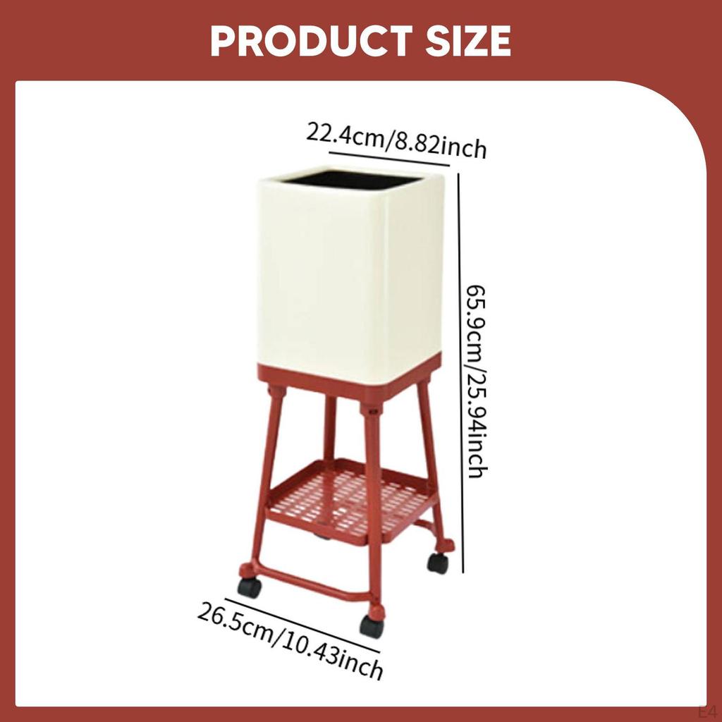 Trash Can and Storage Shelf Multifunctional Minimalist Garbage Bin Waste Basket for Living Room