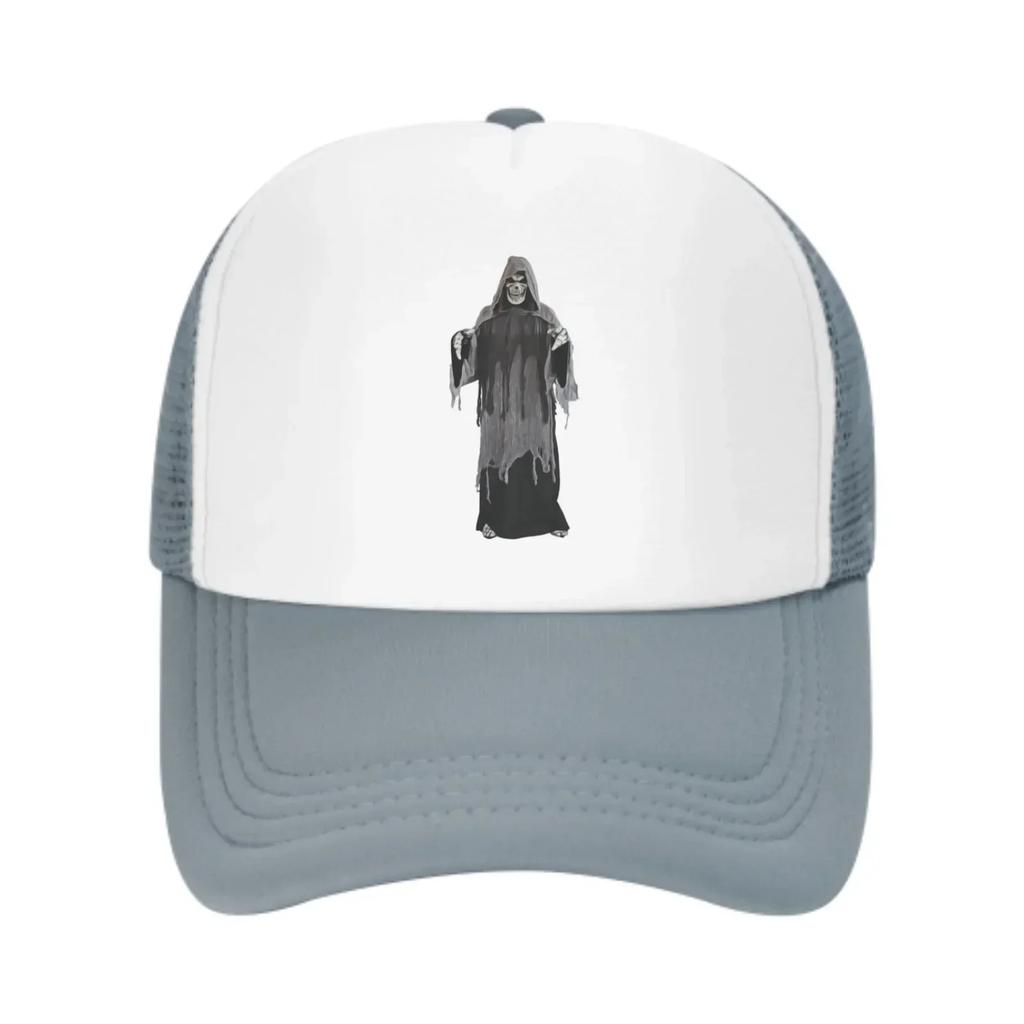 Halloween Skull Mesh Trucker Hats for Men Women Adjustable Casual Fashion Baseball Caps for Outdoor Activities