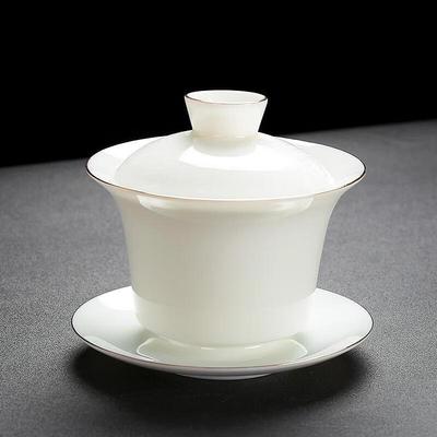 HANDUNYOU Keramik Gaiwan mit Goldakzenten
