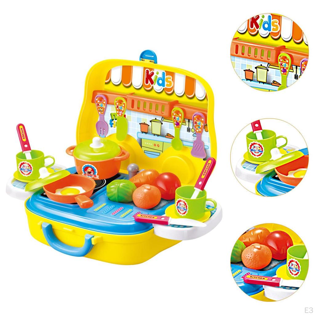 Kitchen Playset Party Favors Play Accessories for Children Kids Pink