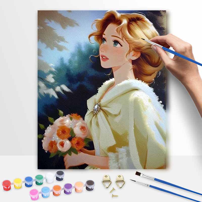 Disney Princess Belle Rose Paint By Number Kit Number Drawing Canvas DIY Picture Home Decor Painting Wall Art Oil Craft Gift 130