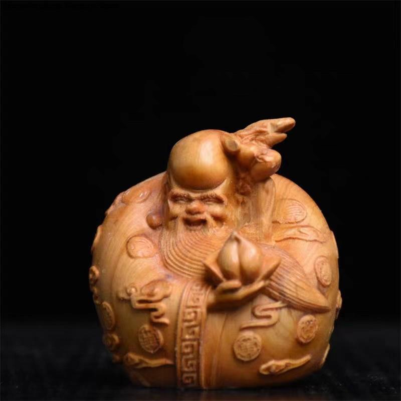 Wood Carving Crafts Auspicious Kirin Small Statue Lucky Mascot Chinese Fortune-making Evil-repelling God Beast Home Art Statue
