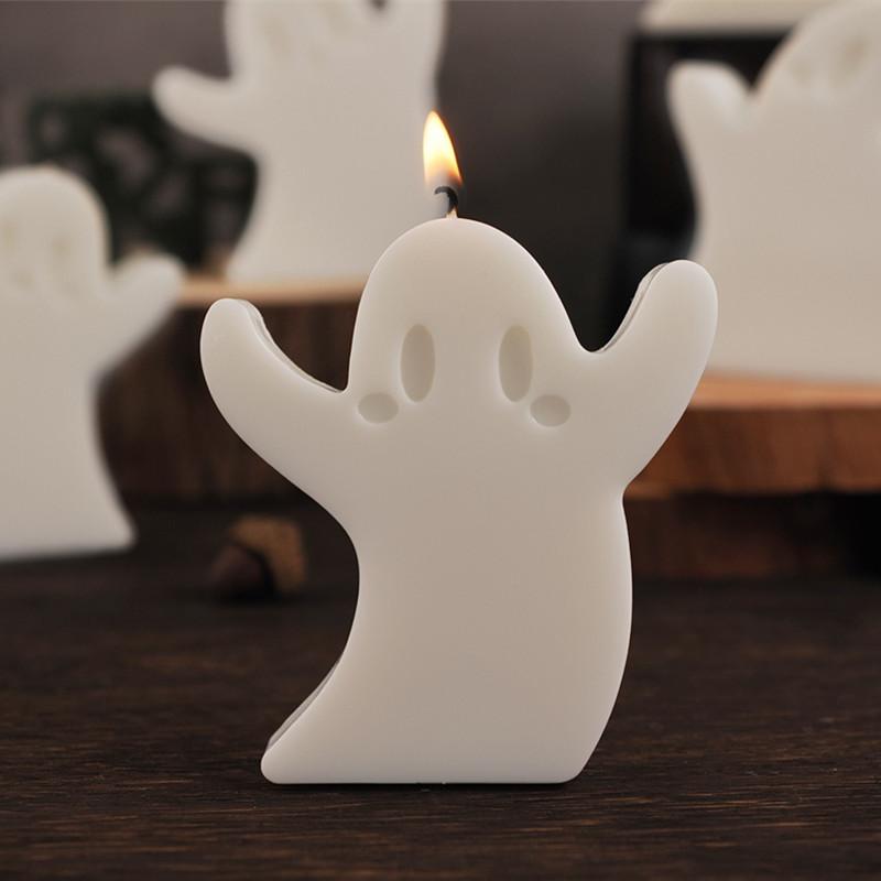 DIY Halloween Decorations 6Pcs/Set Cute Ghost Candle Mold Silicone Scented Stone Molds Gypsum/concrete/epoxy Resin Ghost Mould