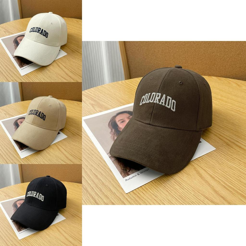 Simple Solid Color Letter Embroidery Women Casual Sunshade Baseball Cap For Summer Or Spring Use