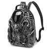 Y2k Fashion Unique Alien Backpack Personality Iron Blood Warrior Street Punk Style Unisex Backpack