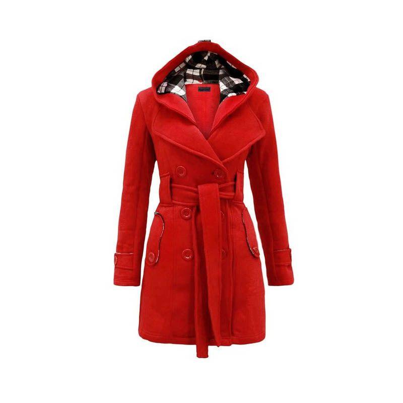 Elegante Cappotto da Donna Giacca Lunga Calda Capospalla Invernale con Design Parka con Cappuccio