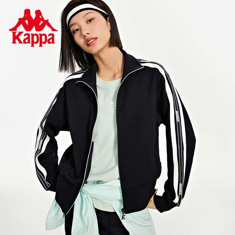 Kappa Knitted Cardigan New Women's Look Slim Retro Sports Hoodie Casual Long Sleeve