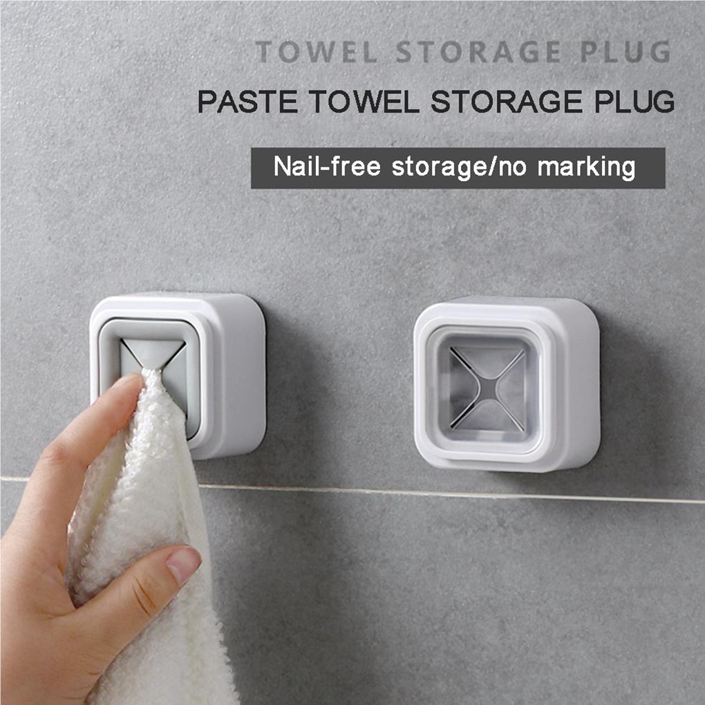 Convenient Self-adhesive Towel Holder Traceless Adhesive Tape Wear-resistant Storage Hooks Washing Wall-mounted Sucker Hook