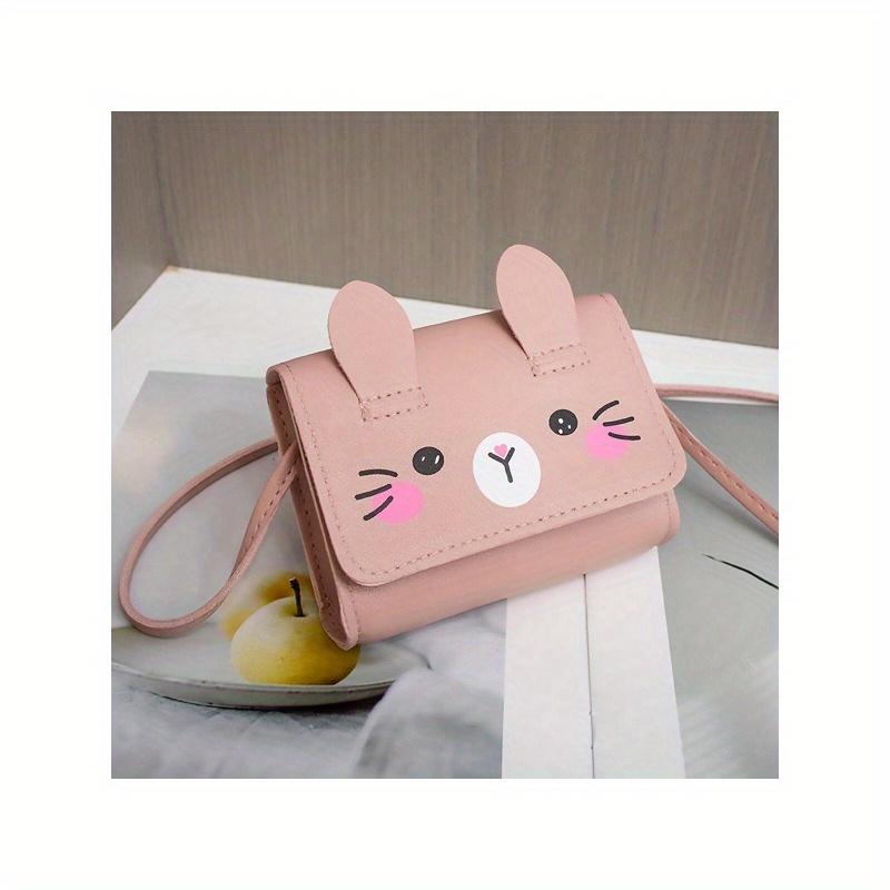 Cute Bunny Ear Crossbody Bag for Women - Pink Shoulder Purse with Adorable Rabbit Design, Compact Coin Handbag for Daily Use & Travel