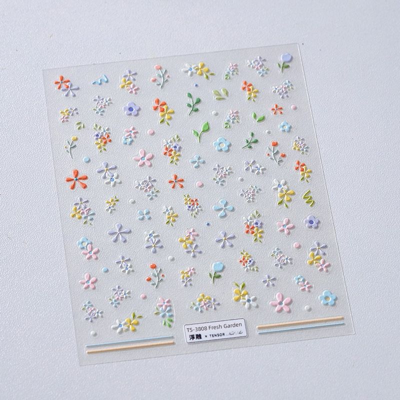 

Qiji Fresh Flowers Flower Petals Three-Dimensional Relief Nail Stickers Waterproof Nail Sticker Decorative Jewelry 3808 TS-3808 (stereo)