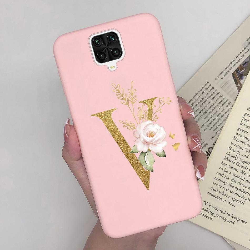 For Xiaomi Redmi Note 9 Pro Case Flowers Letters Silicone Soft TPU Back Cover For Xiomi Redmi Note9 Pro 6.67'' M2003J6B2G Case